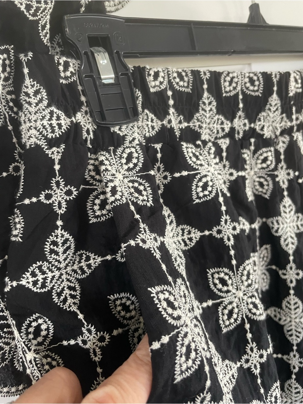Black Embroidered Short Set- Floral Lace Pattern - Picture 5 of 5